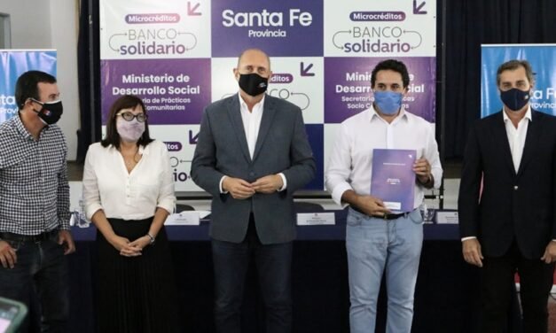 El gobernador Perotti presentó el programa Banco Solidario destinado a emprendedores santafesinos