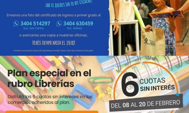 Tarjeta Mutual pone a disposición de sus usuarios, dos propuestas para ayudar en el inicio de clases