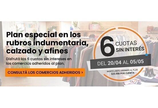 Tarjeta Mutual lanzó 6 cuotas sin interés en indumentaria y calzado