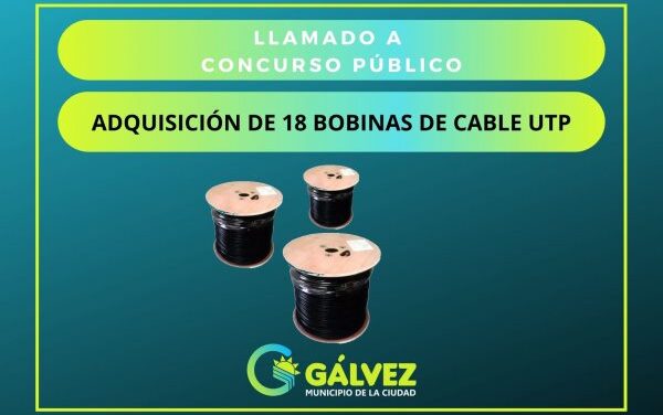 Municipio: concurso público para la adquisición de 18 bobinas de cable UTP