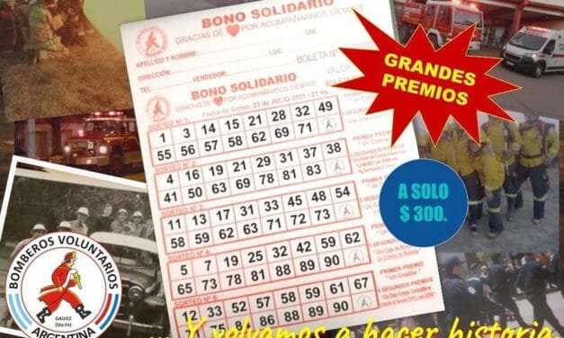 Está a la venta el Bingo Solidario de Bomberos Voluntarios