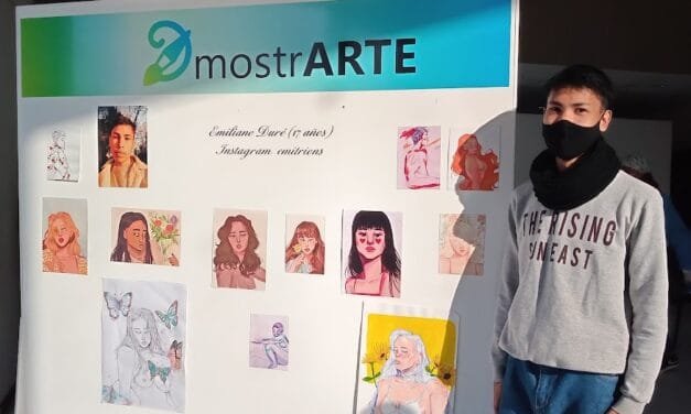 El joven Emiliano Duré, expone sus obras en las vidrieras de «MOSTRarte»