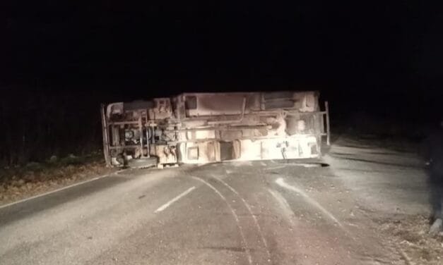 Volcó un camión en ruta 80S