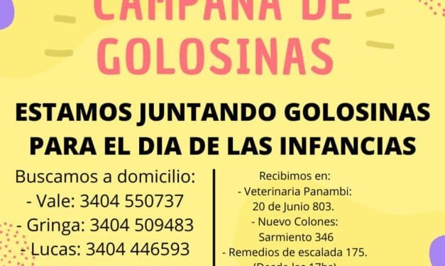 Colectan golosinas para celebrar el «ECO DÍA DE LAS INFANCIAS»