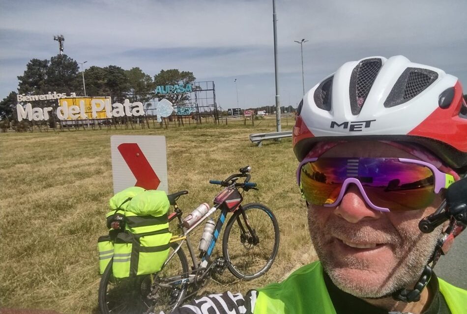 Galdón logró su objetivo: llegó a Mardel en bici