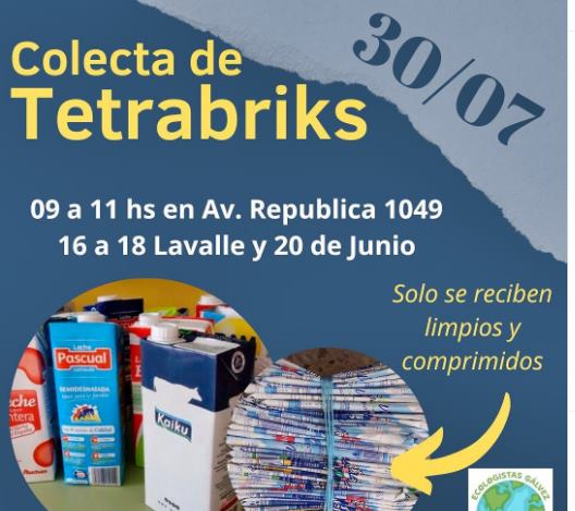 Ecologistas Gálvez colecta tetrabricks para la campaña del metro cuadrado de árboles nativos