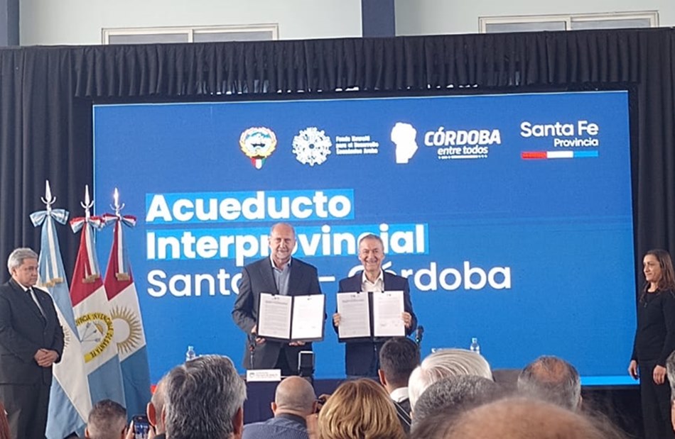 Perotti y Schiaretti anunciaron el llamado a licitación para la construcción del Acueducto Interprovincial Santa Fe – Córdoba