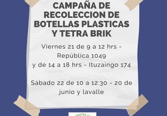 Ecologistas Gálvez organiza campaña de recolección de botellas plásticas y tetra briks