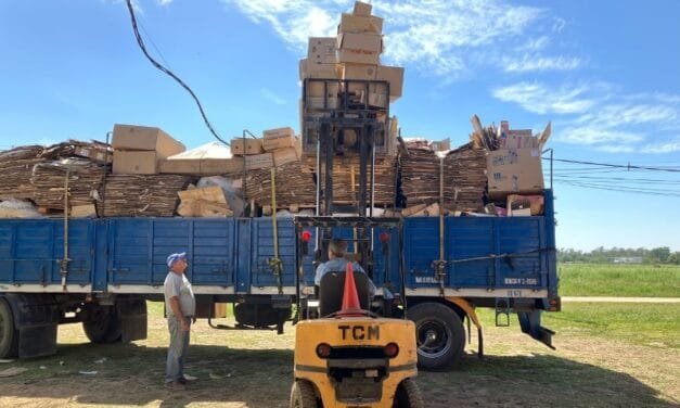 Cartón Llenó: el 6to camión se fue con 8320 kilos