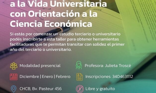 Desde diciembre dictarán Taller de Introducción a la Vida Universitaria