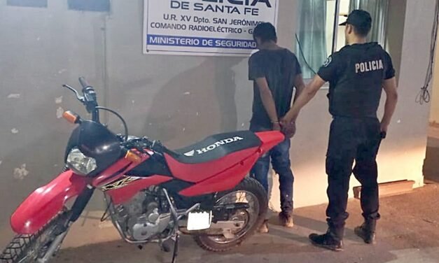 Policiales: un aprehendido por robo de moto
