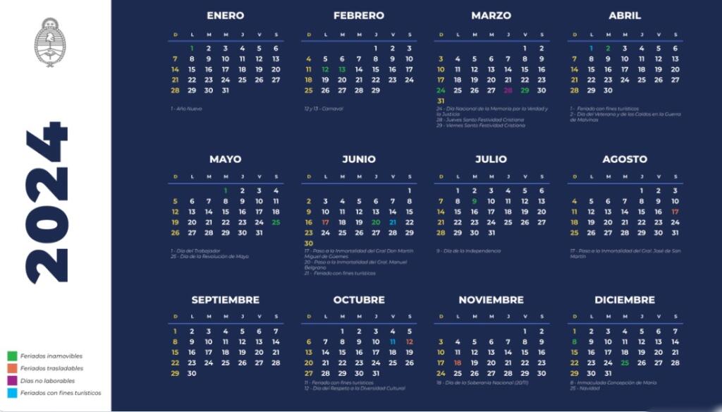 Feriados 2024: se conoció el calendario y habrá tres con fines turísticos