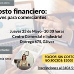 Este jueves 23, nueva charla sobre COSTO FINANCIERO en el Centro Comercial