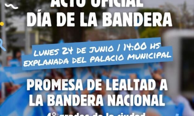 El lunes 24, los 4tos. Grados harán su promesa de lealtad a la Bandera en Gálvez