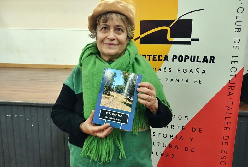 María Elena Molina vivió en Gálvez, es escritora y presentó su libro «Otro tren sale», con una poesía a Lidia Milanesio