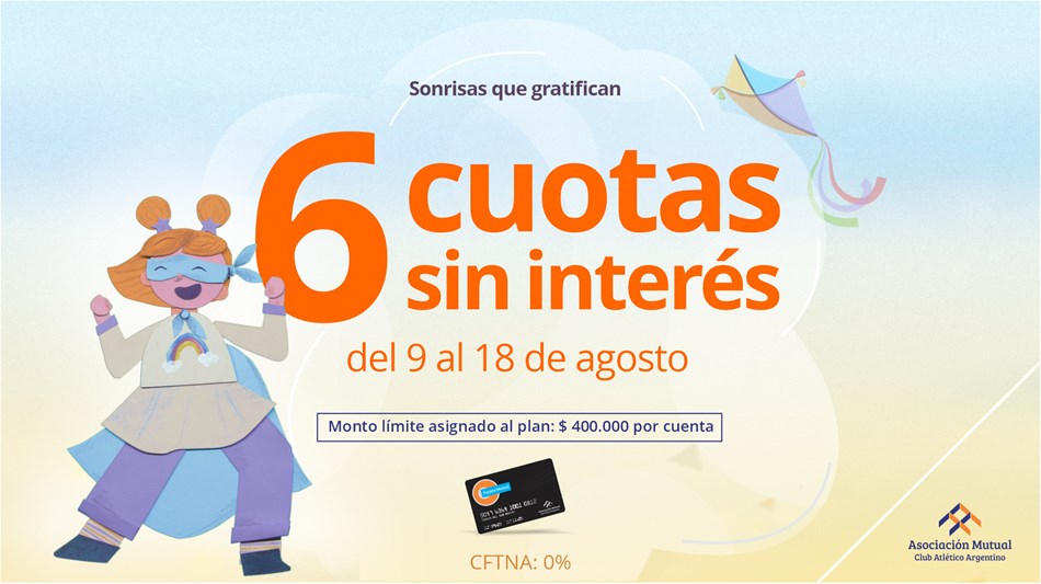 Celebrá el Día de las Infancias con las 6 cuotas de Tarjeta Mutual