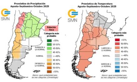 SMN: Santa Fe tendrá lluvias normales a superiores y temperaturas en ascenso entre agosto y octubre