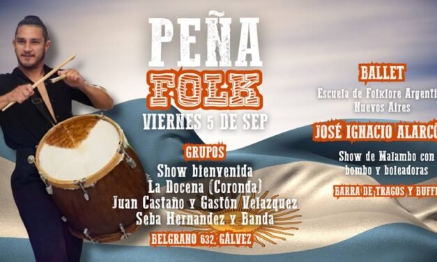 Gálvez vivirá su 1° Peña FOLK: música, baile y tradición en Folk Pub, Belgrano 632