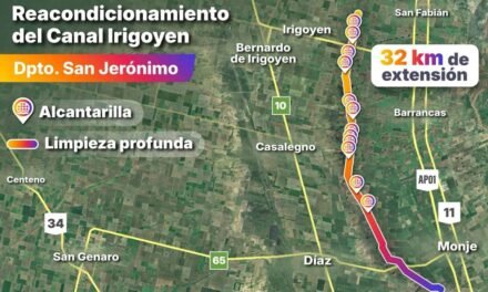 Canal Irigoyen: Provincia finalizó obra de importancia para la producción del departamento San Jerónimo
